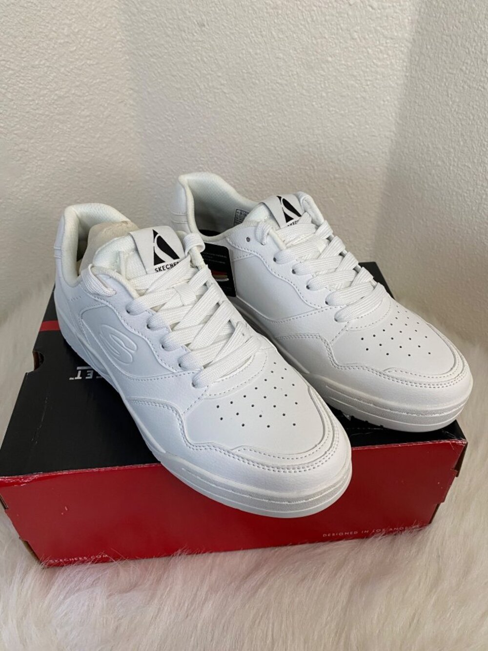 Skechers Koopa-Volley Low Varsity Mens Sneakers White 9.5 Air-Cooled Memory Foam